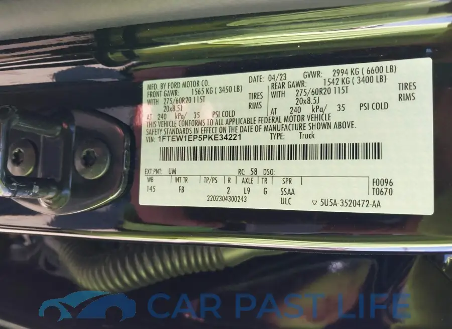 1FTEW1EP5PKE34221# 9