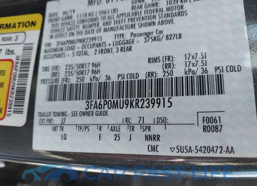3FA6P0MU9KR239915# 9