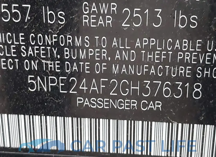 5NPE24AF2GH376318# 9