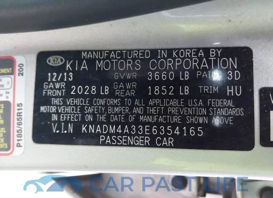 KNADM4A33E6354165# 9