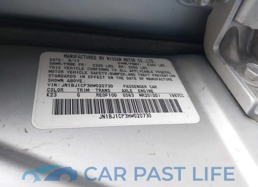 JN1BJ1CP3HW020730# 9