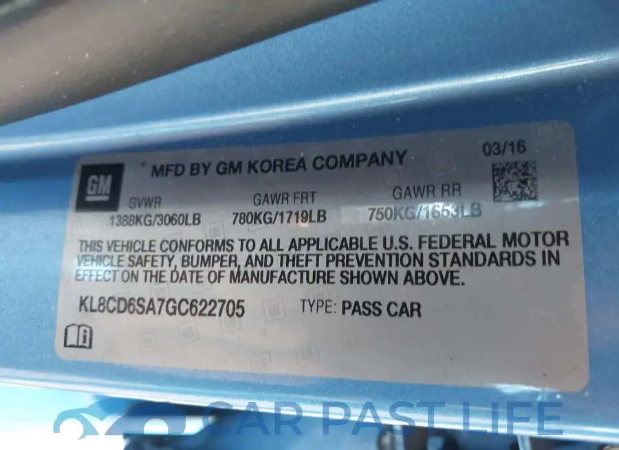 KL8CD6SA7GC622705# 9