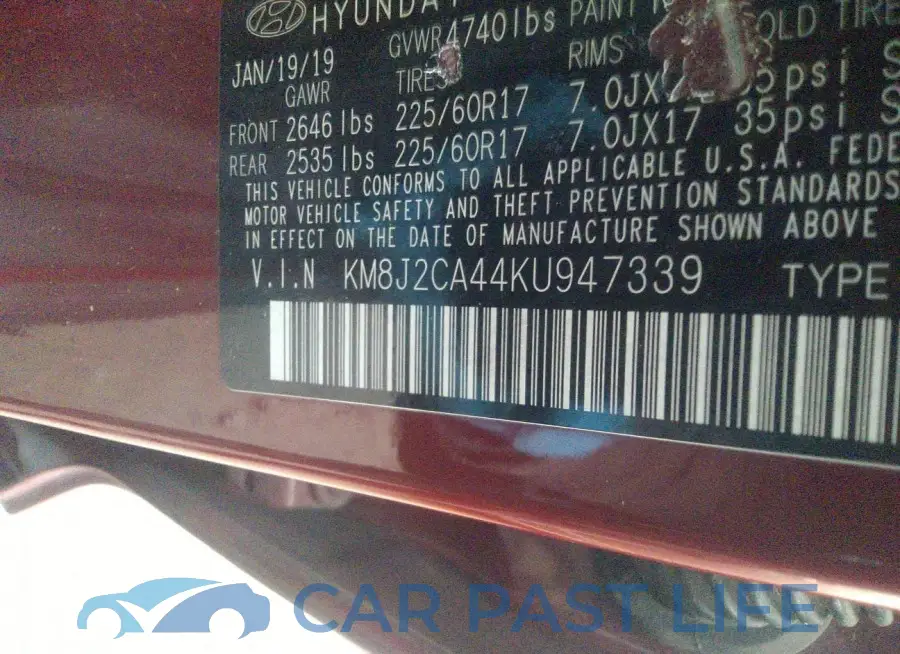KM8J2CA44KU947339# 9