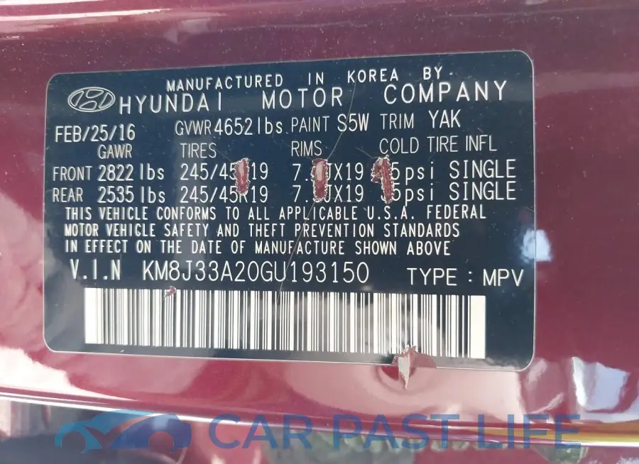 KM8J33A20GU193150# 9