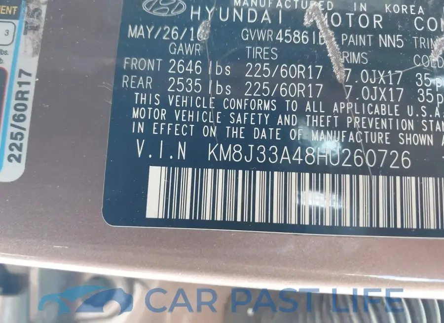 KM8J33A48HU260726# 9