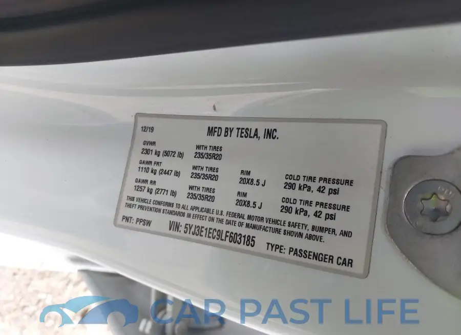 5YJ3E1EC9LF603185# 9