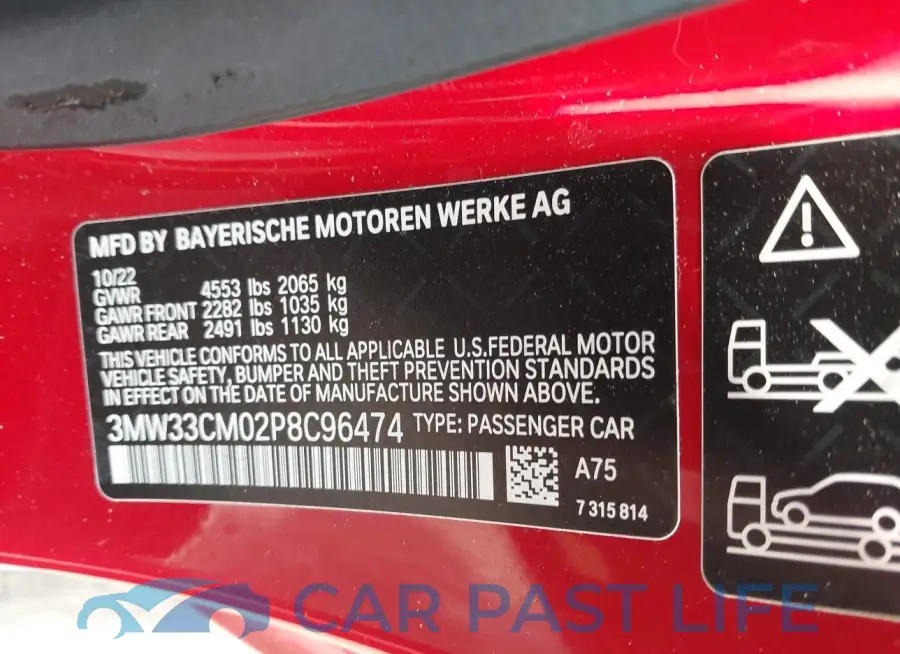 3MW33CM02P8C96474# 9