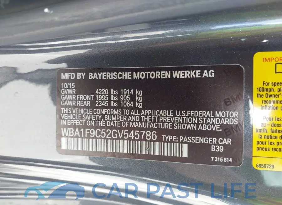 WBA1F9C52GV545786# 9