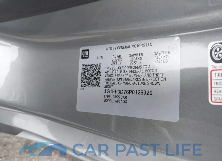 1G1FF3D76P0126920# 9