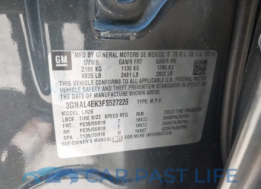 3GNAL4EK3FS527228# 9