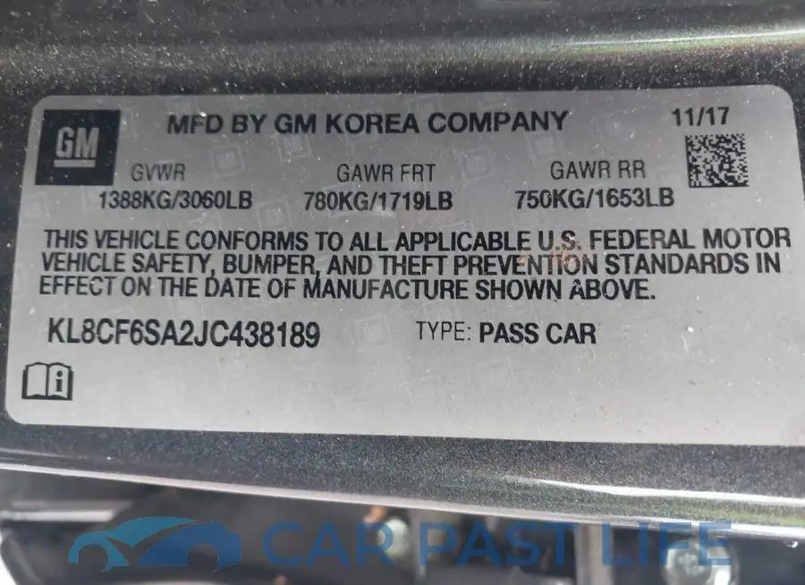 KL8CF6SA2JC438189# 9
