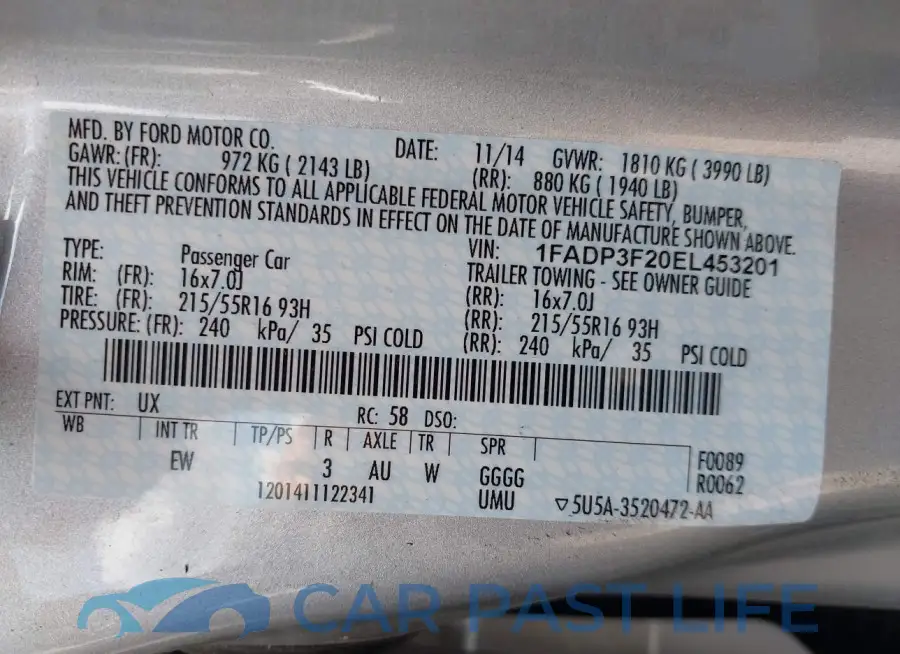 1FADP3F20EL453201# 9