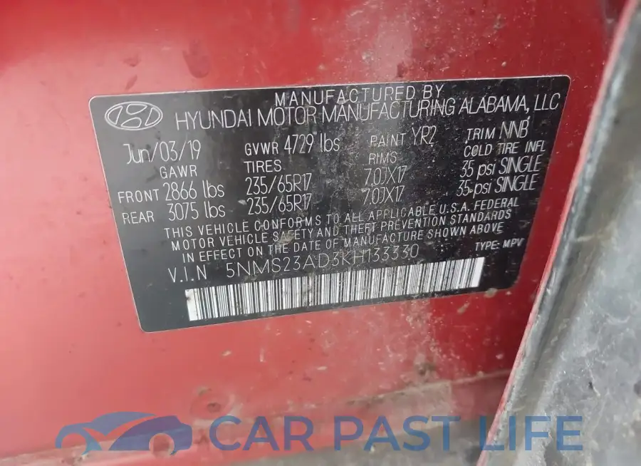 5NMS23AD3KH133330# 9