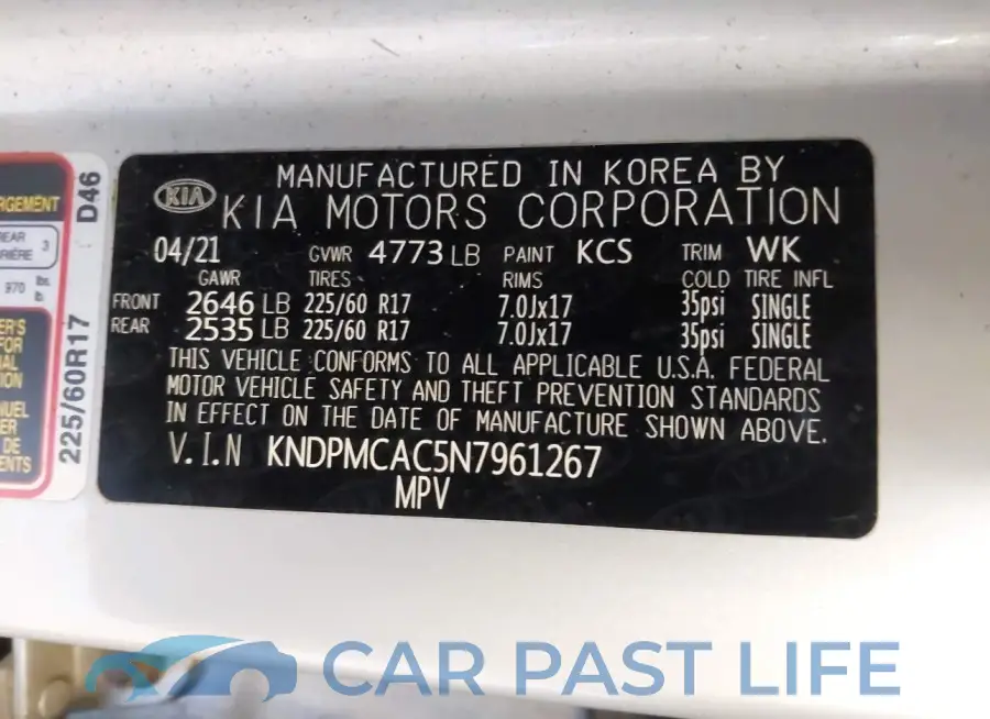 KNDPMCAC5N7961267# 9