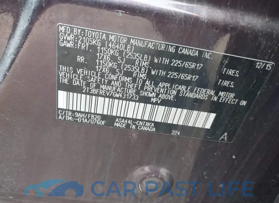 2T3BFREV7GW431733# 9