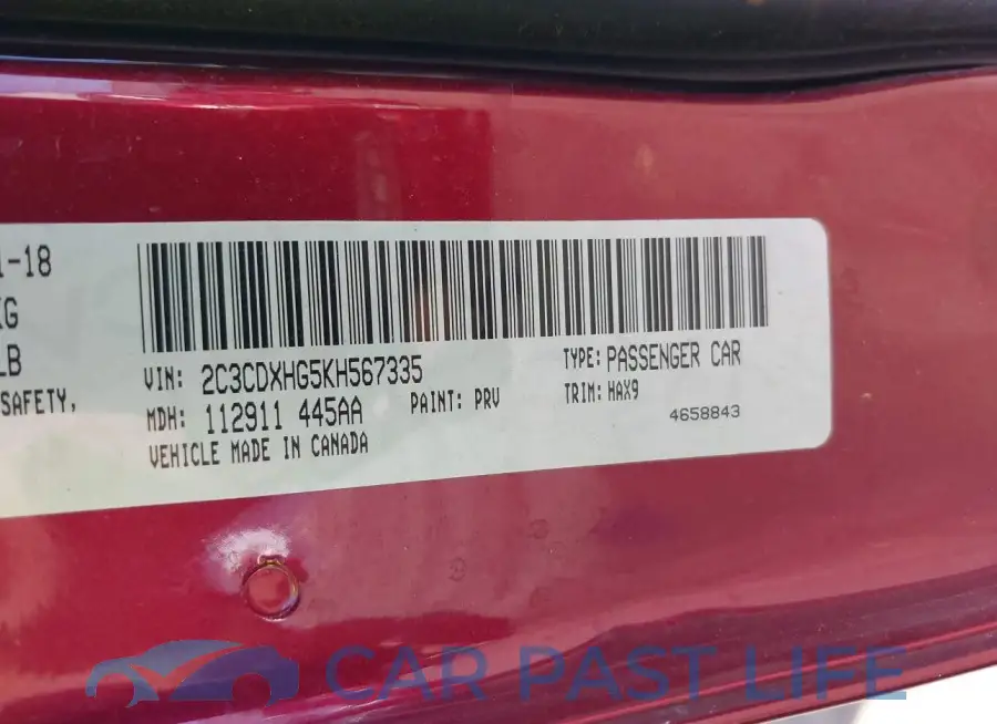 2C3CDXHG5KH567335# 9