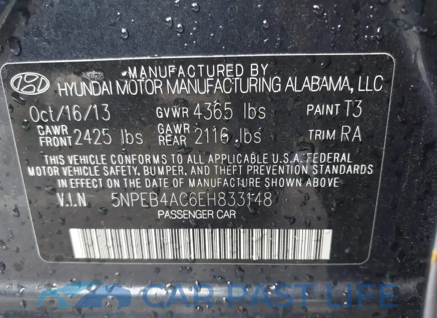 5NPEB4AC6EH833148# 9