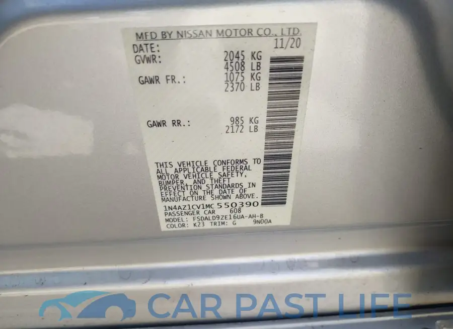 1N4AZ1CV1MC550390# 9