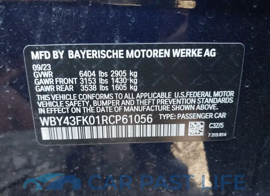 WBY43FK01RCP61056# 9