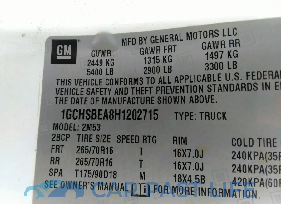 1GCHSBEA8H1202715# 9
