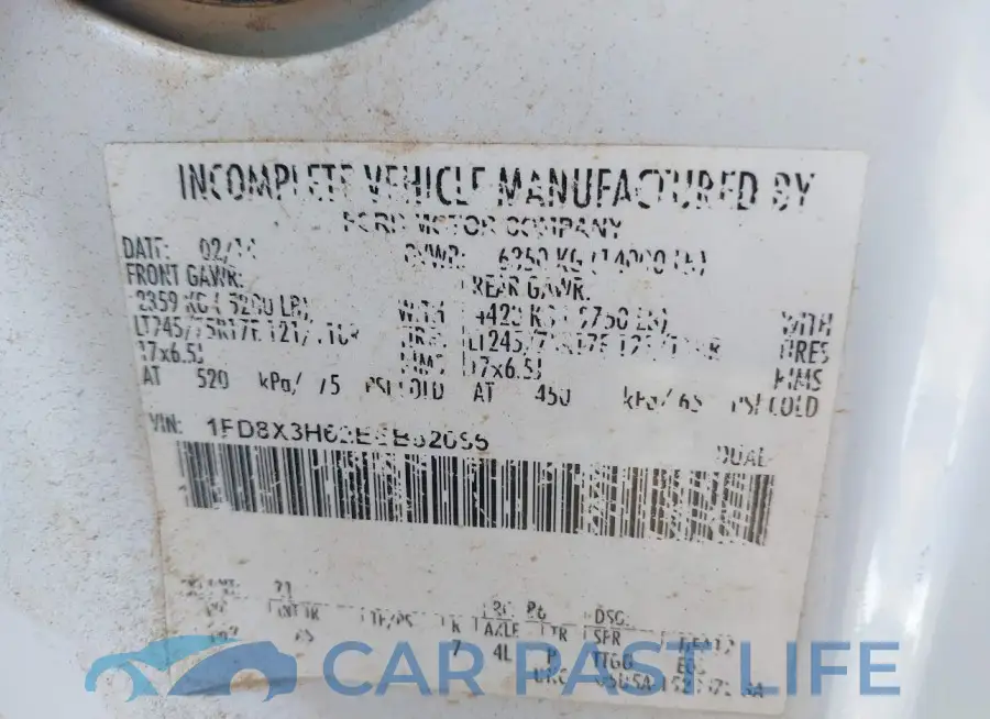 1FD8X3H62EEB82086# 9