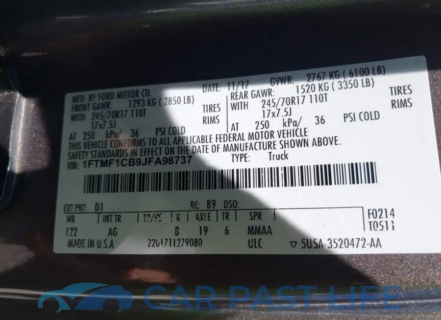1FTMF1CB9JFA98737# 9