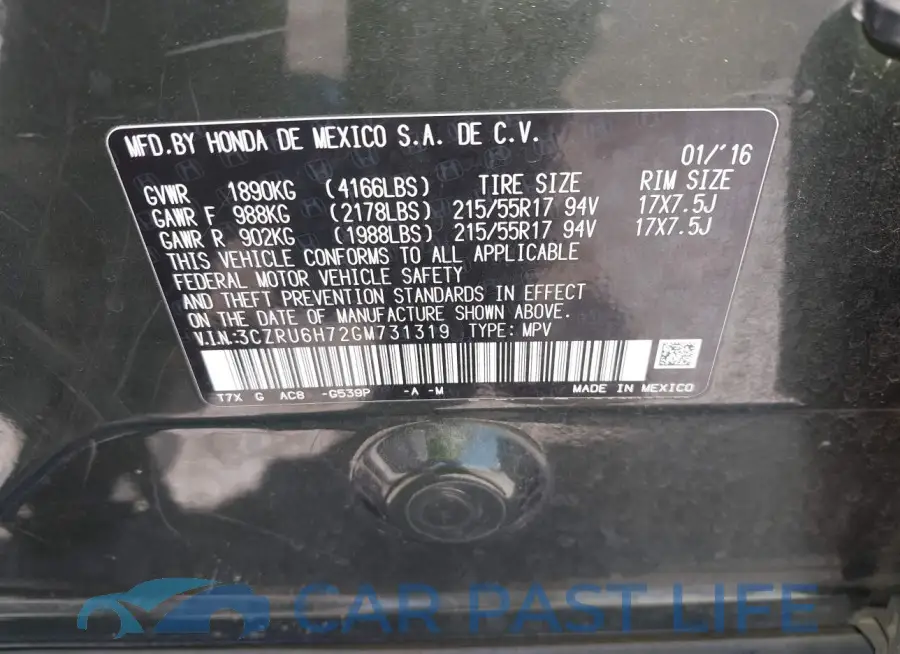 3CZRU6H72GM731319# 9