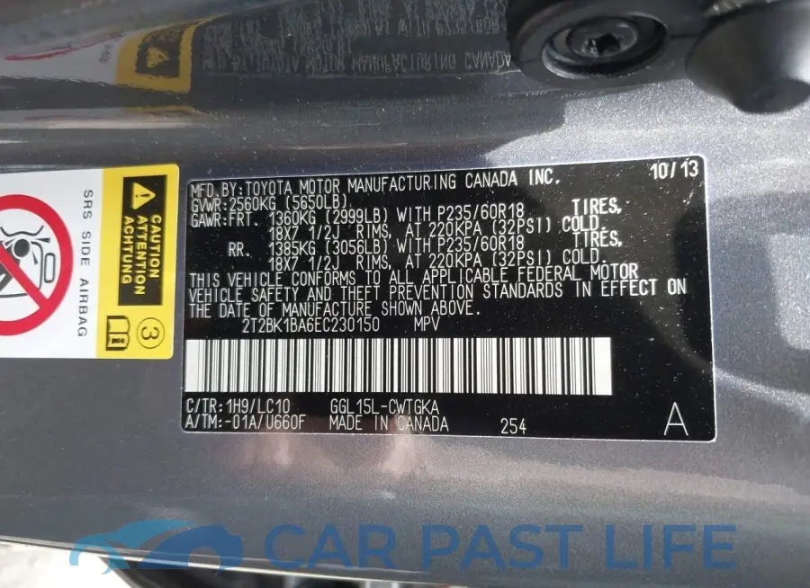 2T2BK1BA6EC230150# 9