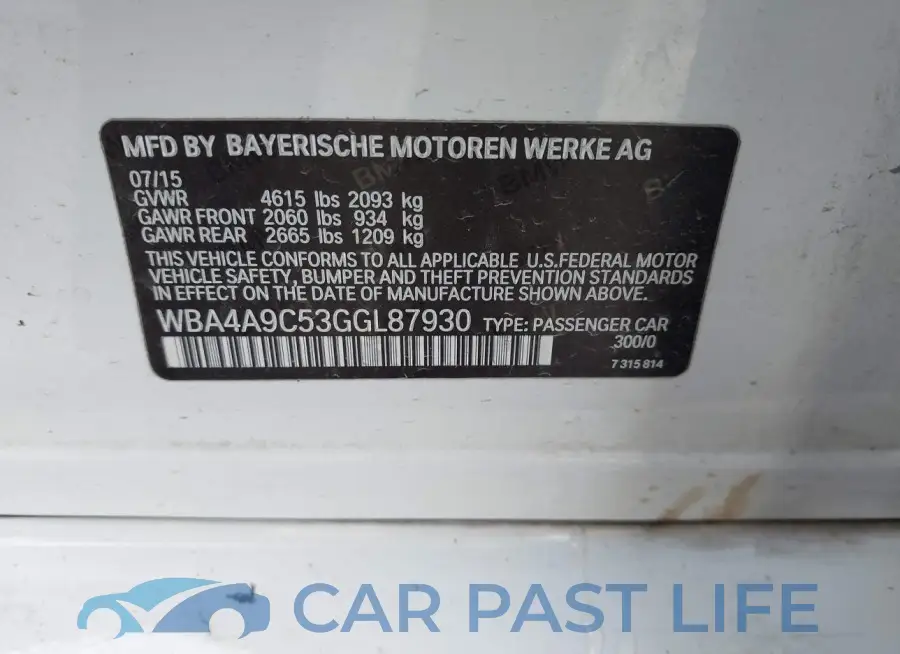 WBA4A9C53GGL87930# 9