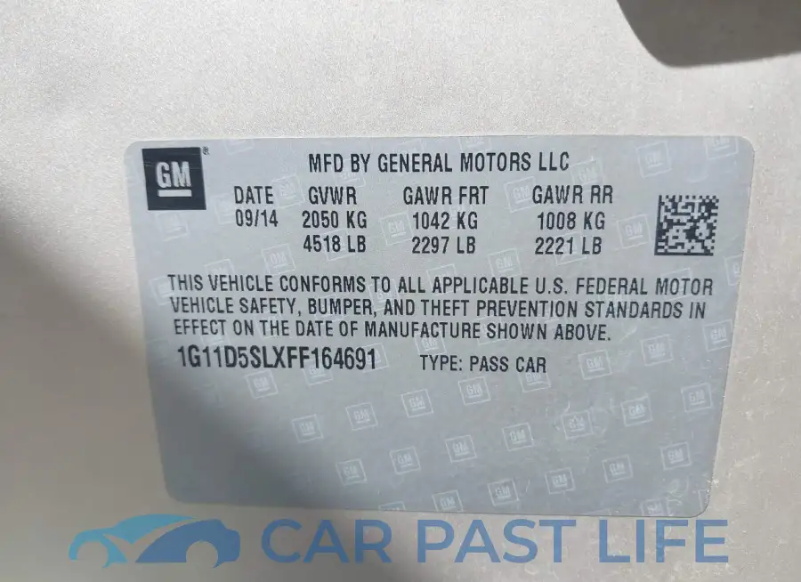 1G11D5SLXFF164691# 9