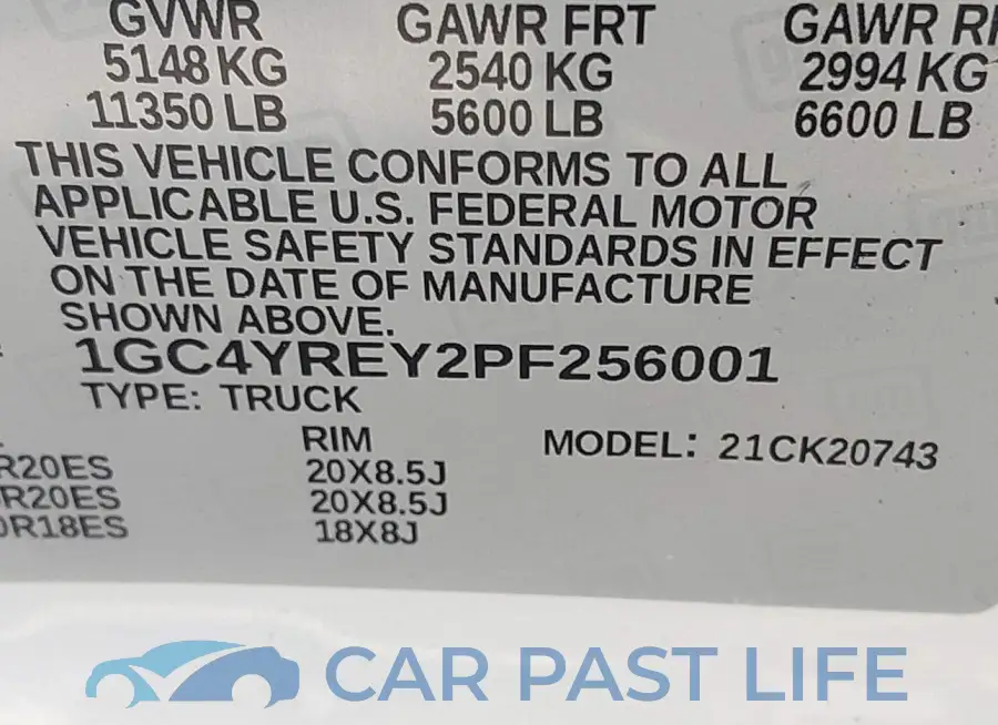 1GC4YREY2PF256001# 8
