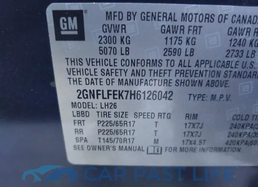 2GNFLFEK7H6126042# 9
