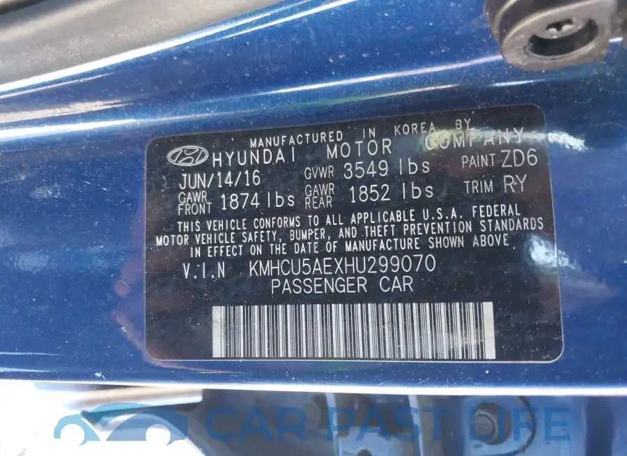 KMHCU5AEXHU299070# 9