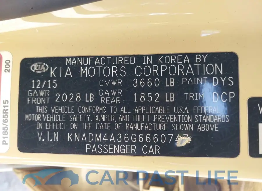 KNADM4A36G6660747# 9