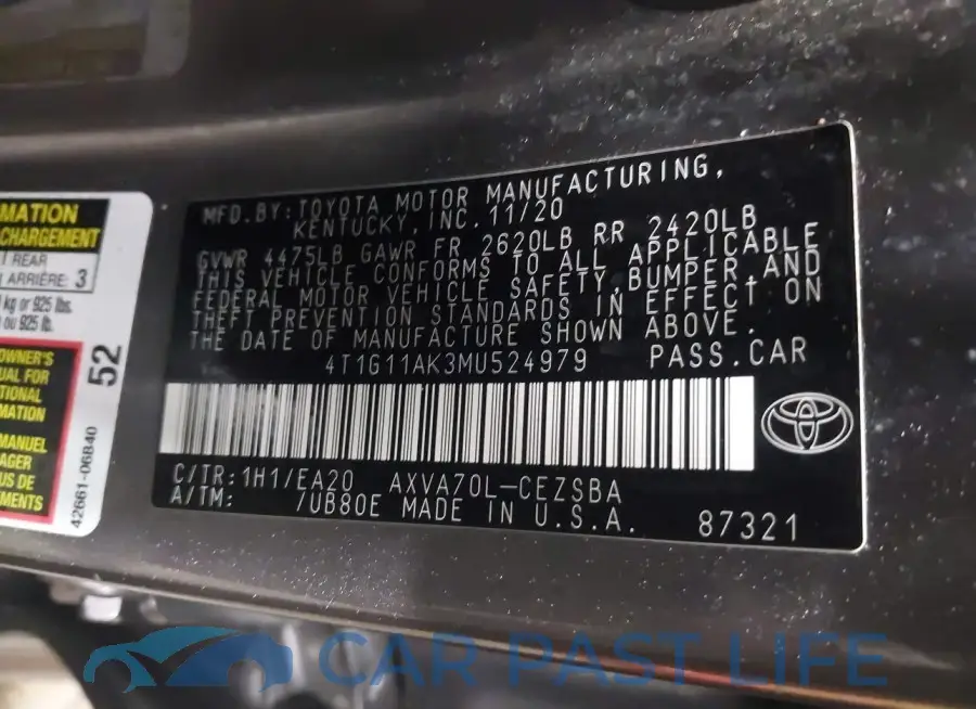4T1G11AK3MU524979# 9