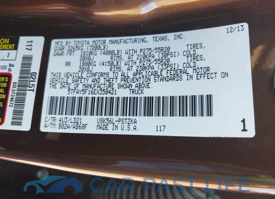 5TFAY5F16EX350421# 9
