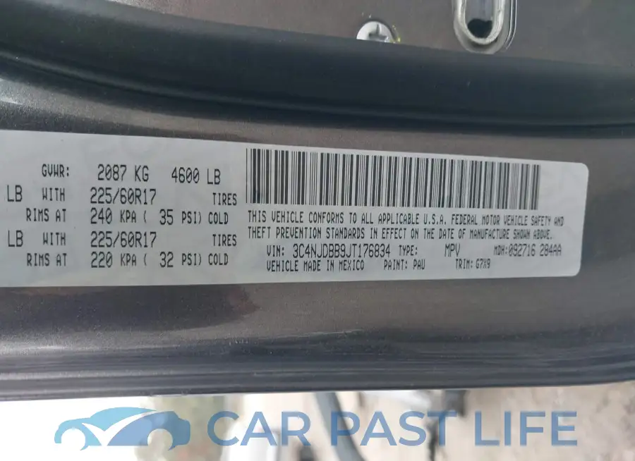 3C4NJDBB9JT176834# 9