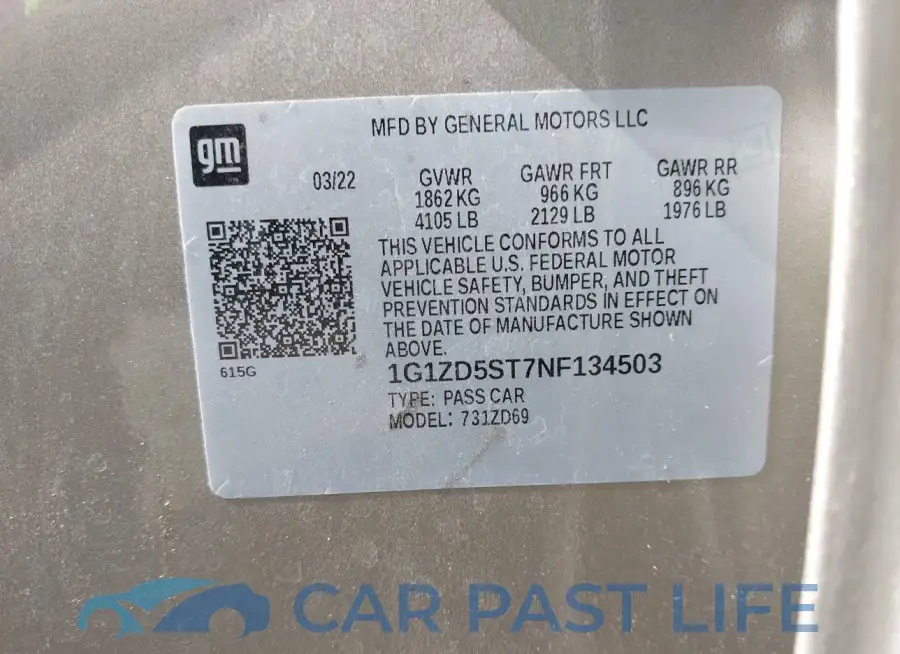 1G1ZD5ST7NF134503# 9