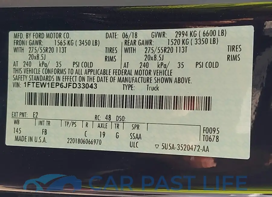 1FTEW1EP6JFD33043# 9