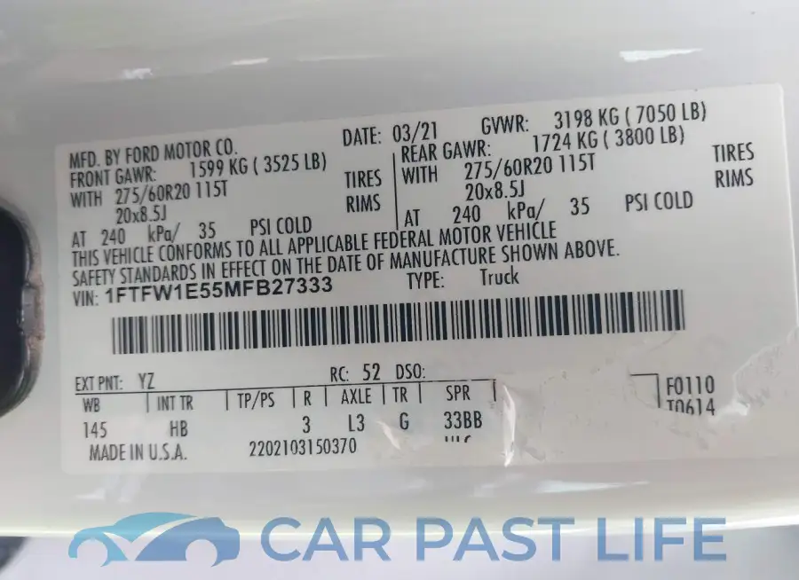 1FTFW1E55MFB27333# 9