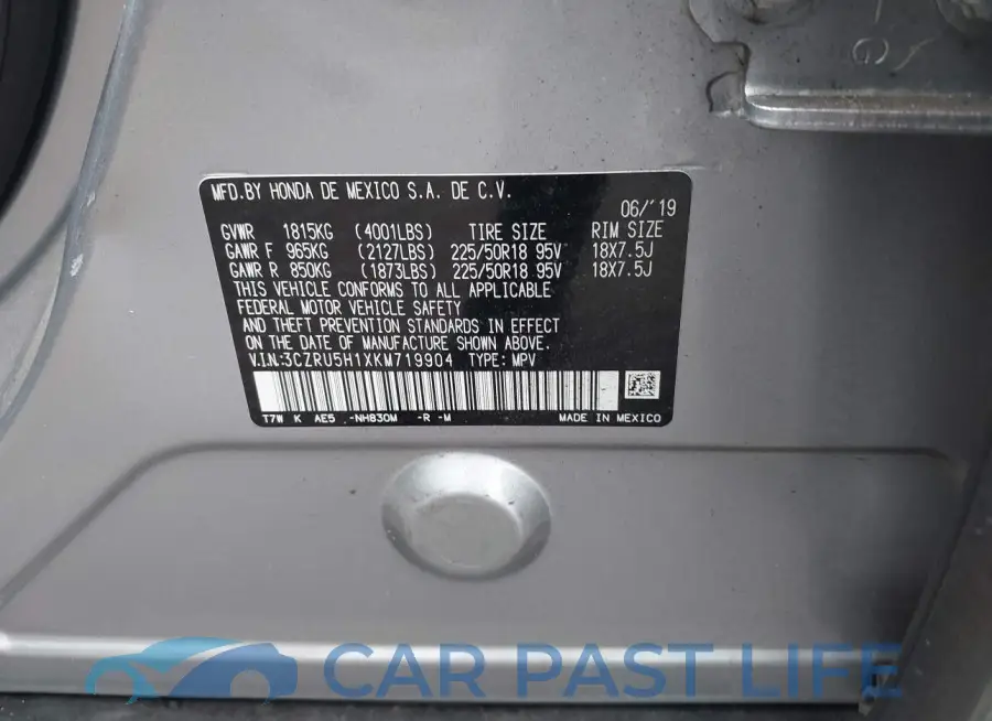 3CZRU5H1XKM719904# 9