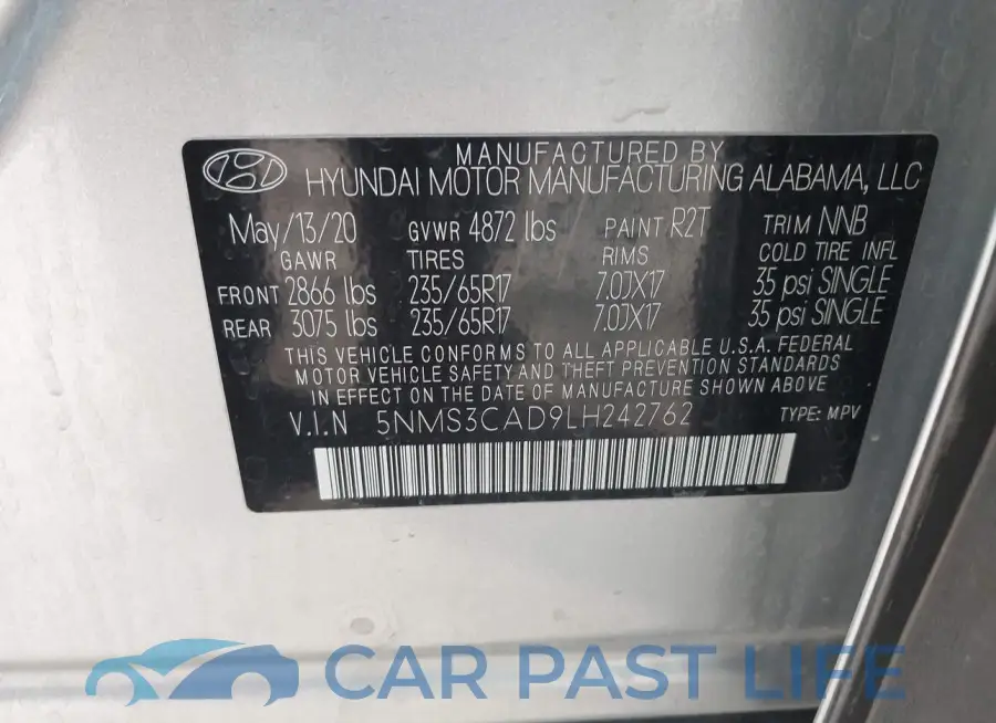 5NMS3CAD9LH242762# 9