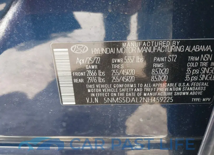 5NMS5DAL2NH459225# 9