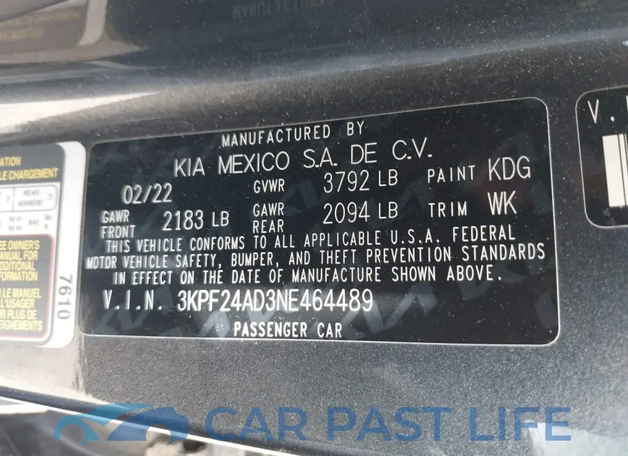 3KPF24AD3NE464489# 9