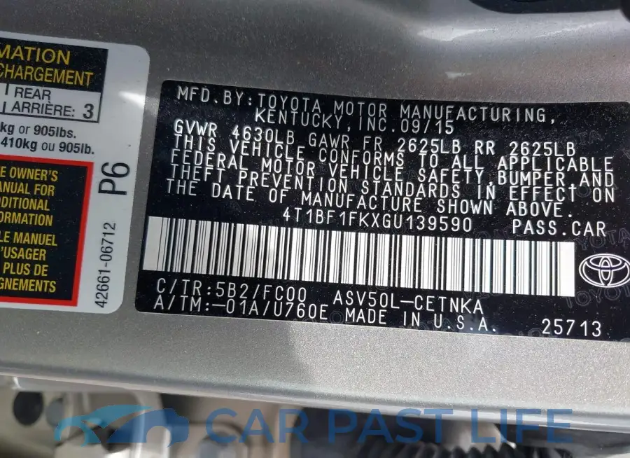 4T1BF1FKXGU139590# 9