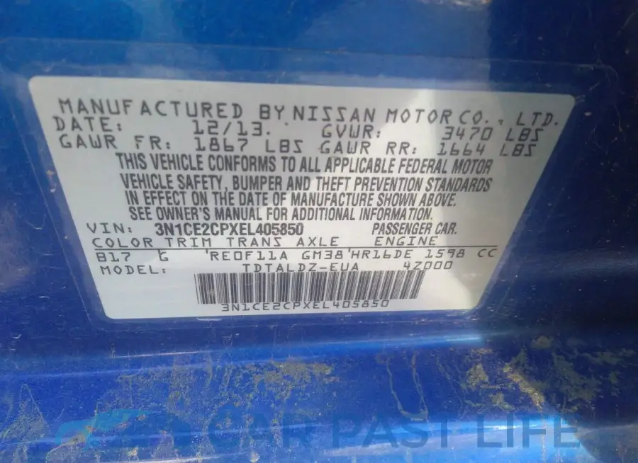 3N1CE2CPXEL405850# 9