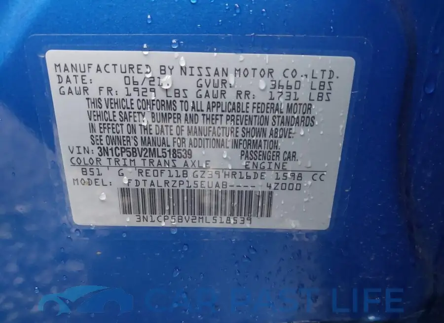 3N1CP5BV2ML518539# 9