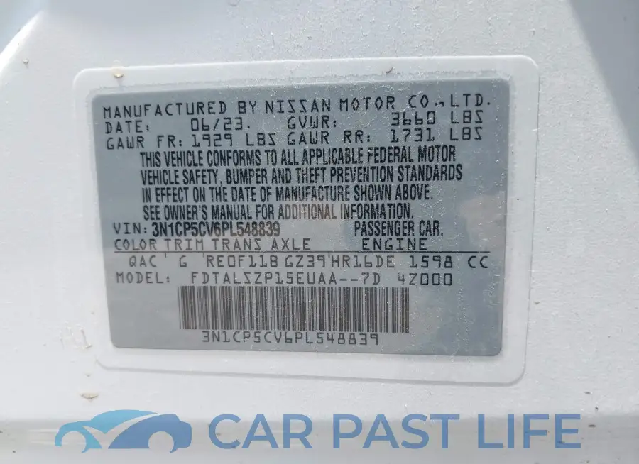 3N1CP5CV6PL548839# 9