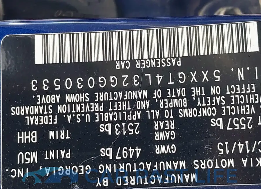 5XXGT4L32GG030533# 9
