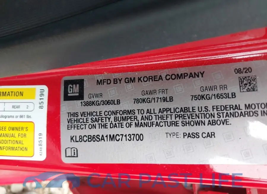 KL8CB6SA1MC713700# 9